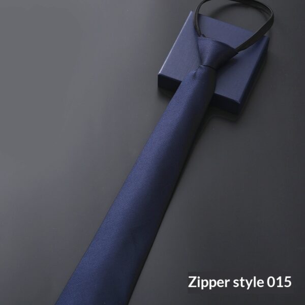 Mens Business Formal Zipper Tie With Blue Stripes - Image 35