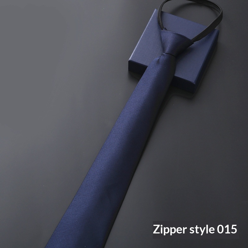 Mens Business Formal Zipper Tie With Blue Stripes - Image 35