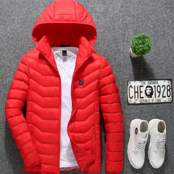 Winter Heated Jacket USB Electric Cotton Coat Zip-up Heater Thermal Clothing Heating Vest For Men - Image 2