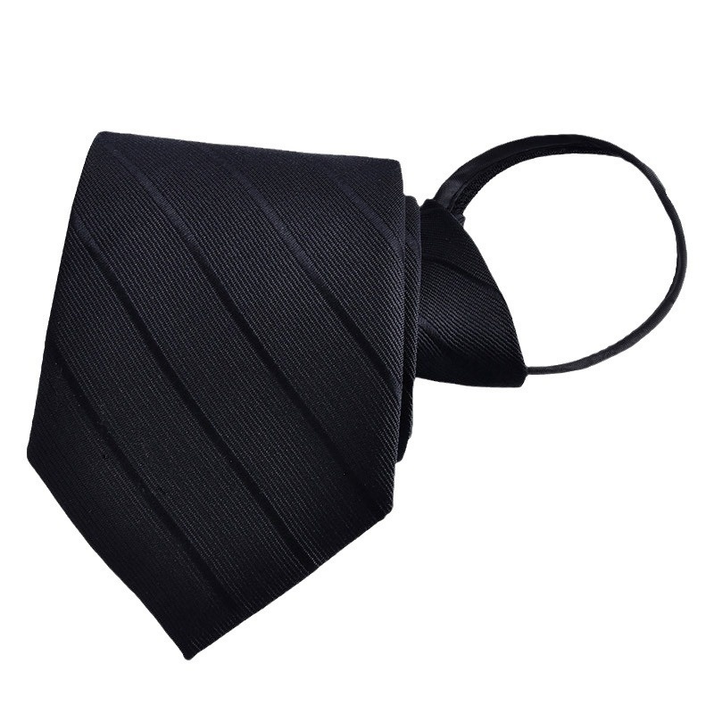 Mens Business Formal Zipper Tie With Blue Stripes - Image 8