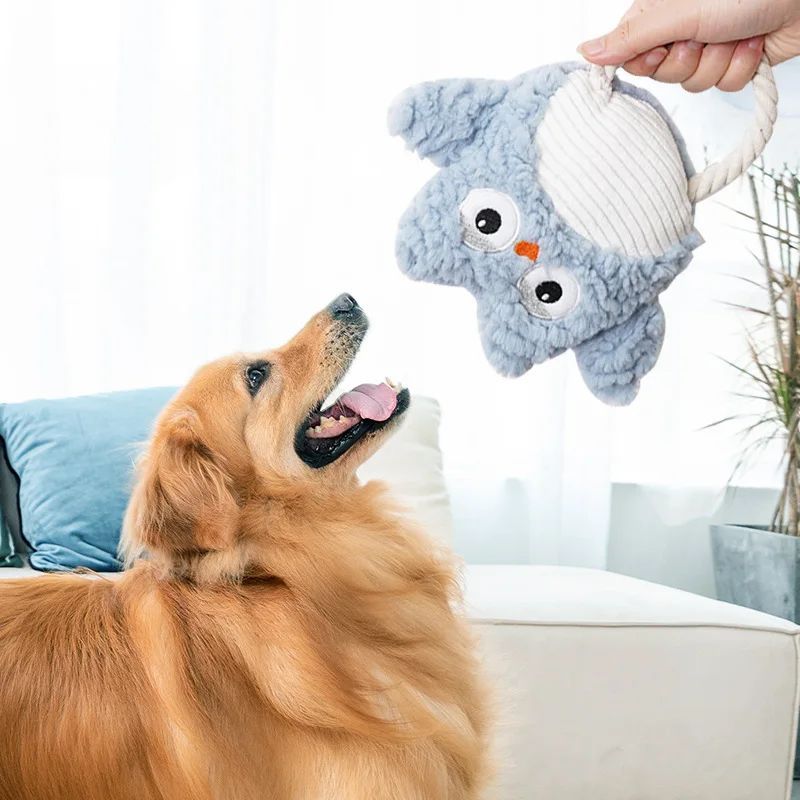Plush Dog Toy Animals Shape Bite Resistant Squeaky Toys Corduroy Dog Toys For Small Large Dogs Puppy Pets Training Accessories - Image 1