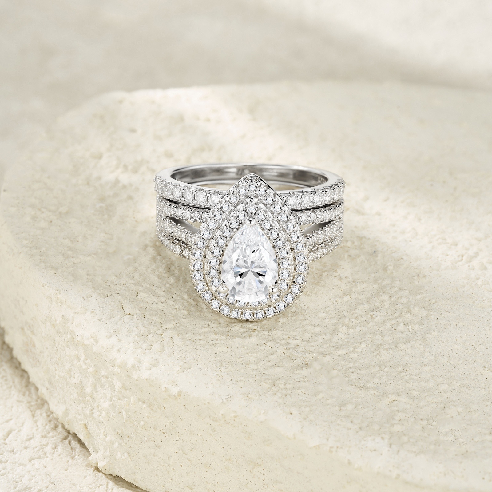 Engraved With Top-quality Moissanite, This Luxurious And Fashionable Minimalist Jewelry Set Features Exquisite Silver Accessories For Ladies. Made Of S925 Silver With Electroplated Platinum. - Image 6
