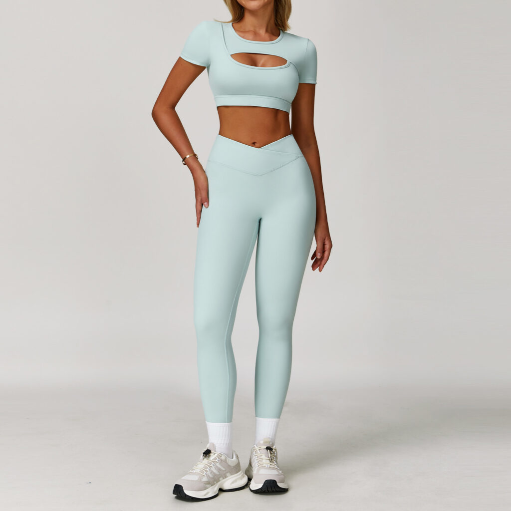 Dare To Show Off This Cross-border Color-block Yoga Set With A Beautiful Back