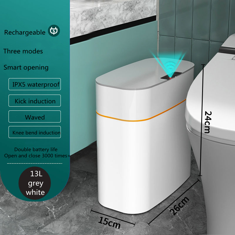 Smart Trash Can With Lid For Bedroom And Living Room Kitchen Storage Box Trash Can Induction Small Car Box Automatic Smart Dustbin Smart Trash Bin - Image 28