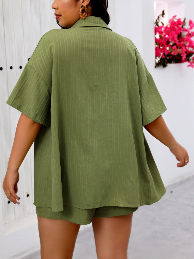 Short-sleeve Shirt And Wide-leg Shorts Fashion Two-piece Casual Set
