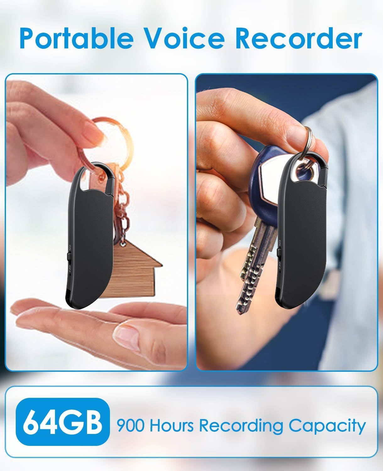Digital Voice Recorder, 64GB Voice Activated Recorder With Noise Reduction For Work, Lectures, Meetings, Interviews - Image 6
