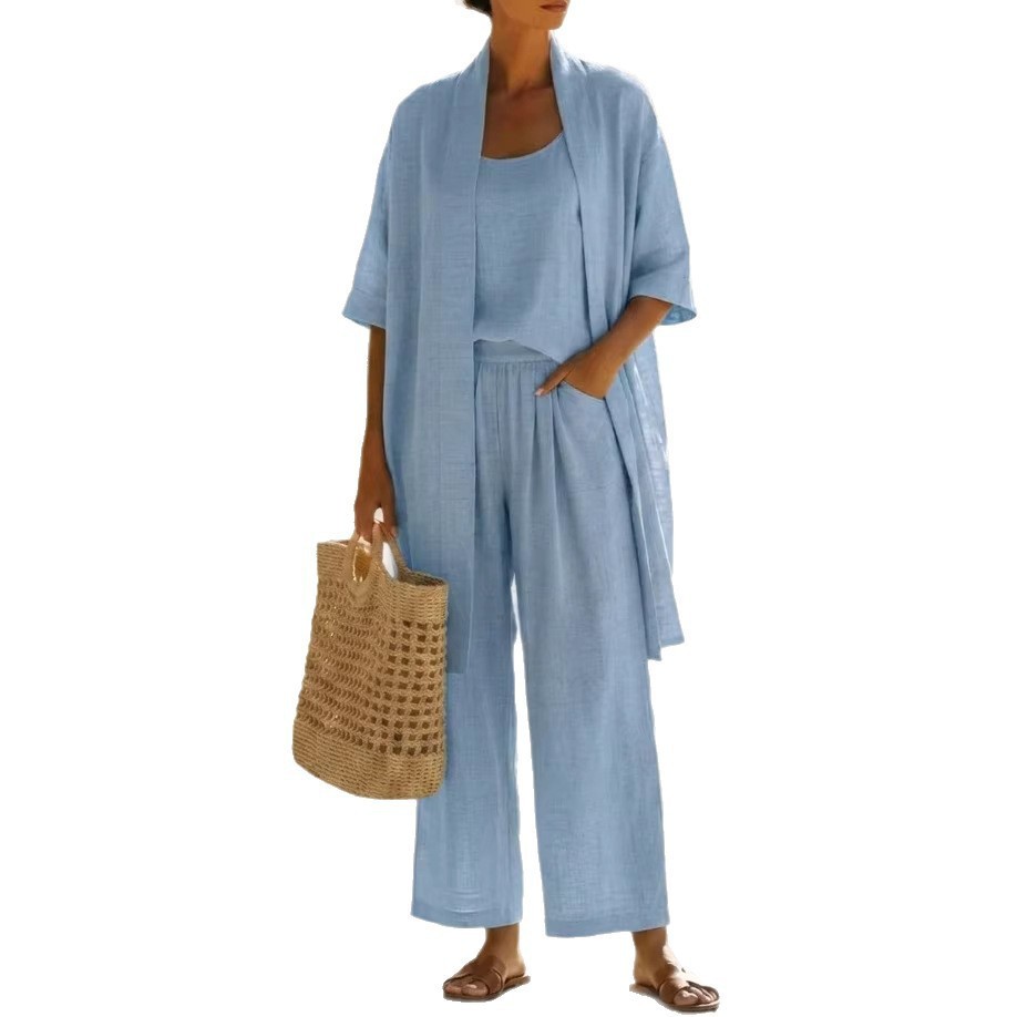 Resort-style Cozy And Casual Three-piece Set - Image 9