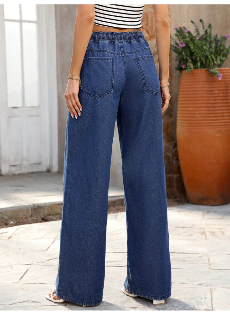 European And American-style Loose-fitting High-waisted Drawstring Casual Trousers