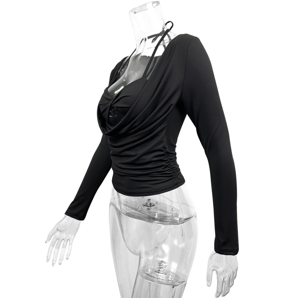 Women's Lace-up Halterneck Casual Base Layer Top