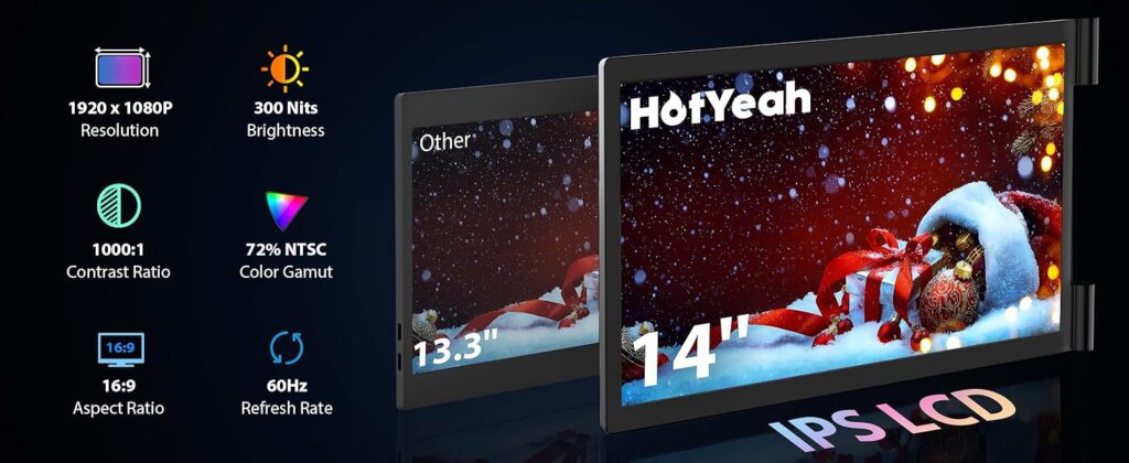 14-inch Dual-Screen Portable Monitor Laptop Expansion Screen