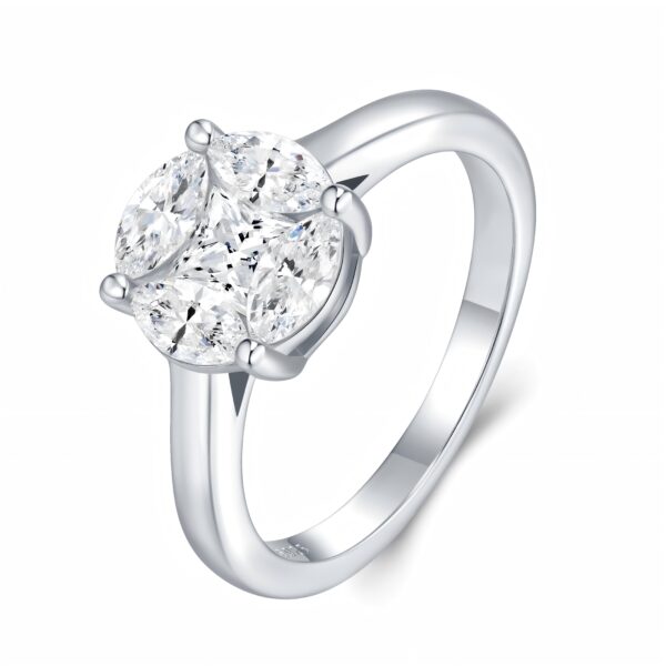 Engraved With Top-quality Moissanite, This Luxurious And Fashionable Minimalist Jewelry Set Features Exquisite Silver Accessories For Ladies. Made Of S925 Silver With Electroplated Platinum. - Image 2