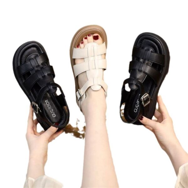One-strap Open-toe Sandals With A Rubber Mid-heel - Image 4