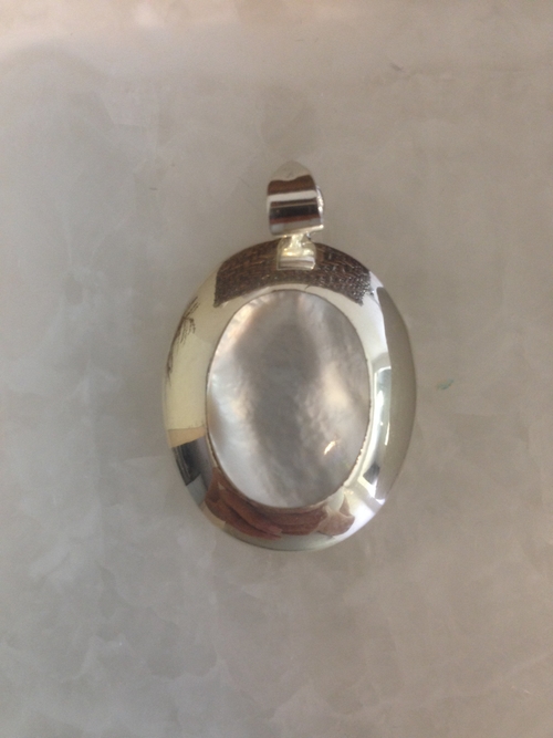 Silver Mother Of Pearl Necklace (Oval) - Image 2