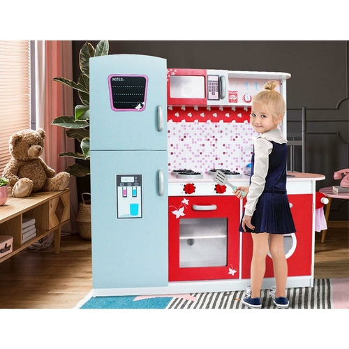 Keezi Kids Kitchen Play Set Wooden Pretend Toys Cooking Children - Image 5