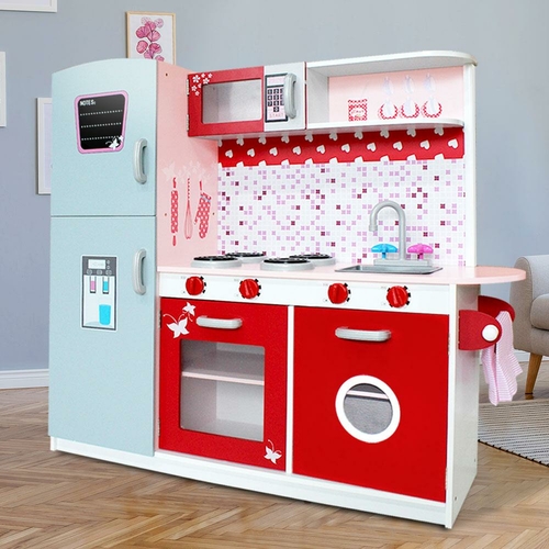 Keezi Kids Kitchen Play Set Wooden Pretend Toys Cooking Children - Image 6