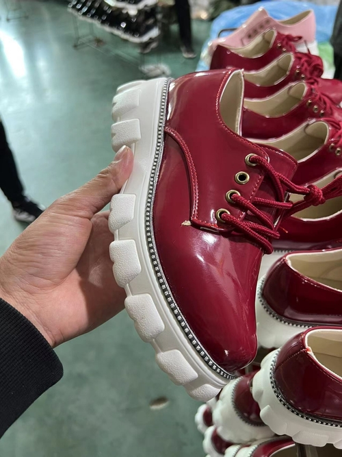 Thick Heel Flat Platform Oxford Women Shoes Black/Red/Pink - Image 5