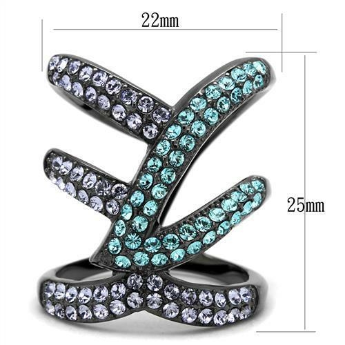 TK2766 - IP Light Black  (IP Gun) Stainless Steel Ring with Top Grade - Image 2
