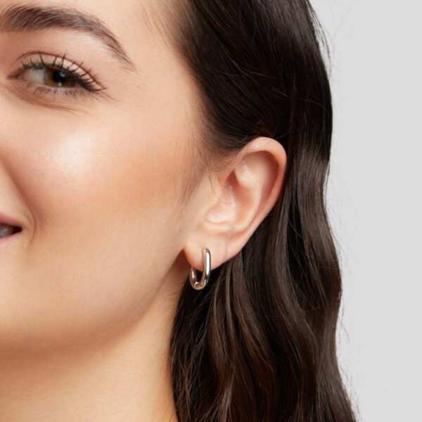 Stainless Steel 18K Gold-Plated Mini O-Ring Earrings - Image 4