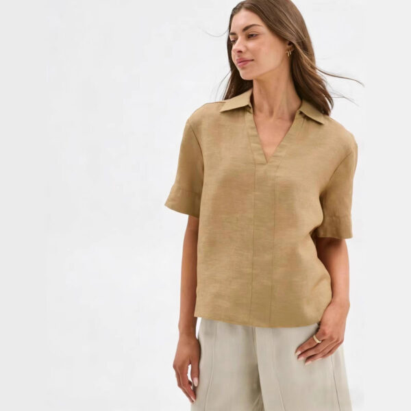 Summer Thin Figure-flattering Casual Faux Linen Top - Image 8