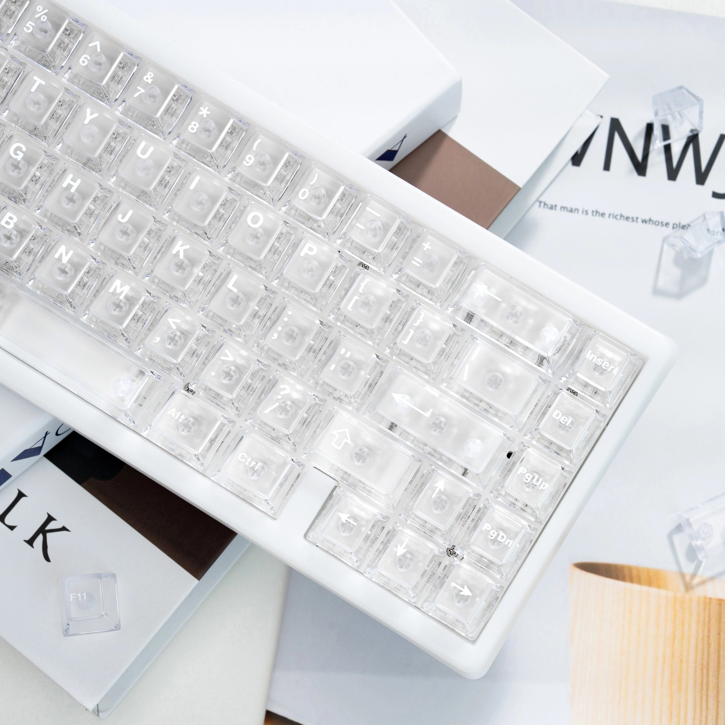 PC Frosted Translucent White Keycap With Light-transmitting Mechanical Magnetic Compatibility - Image 9