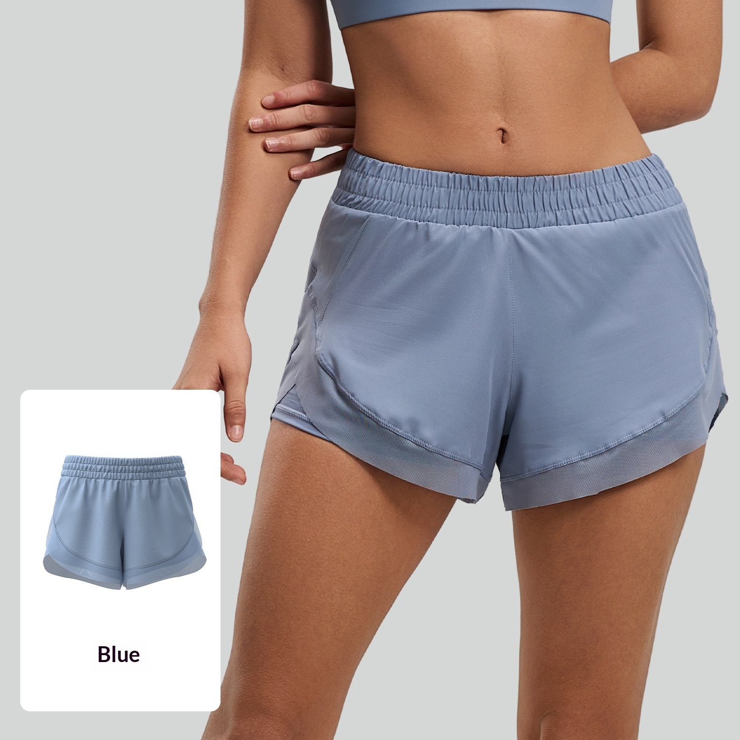 Workout Fitness Shorts, Seamless Bare-feel Yoga Shorts With Pockets - Image 1