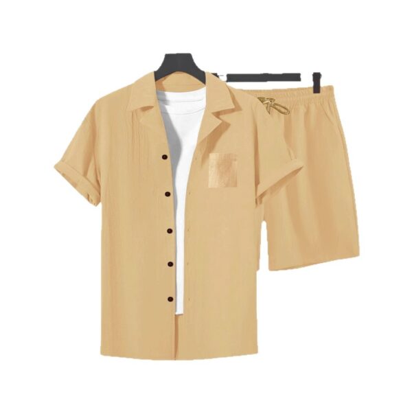 Men's Casual Linen Loose-Fit Button-Up Shirt With Lapel Collar - Image 8