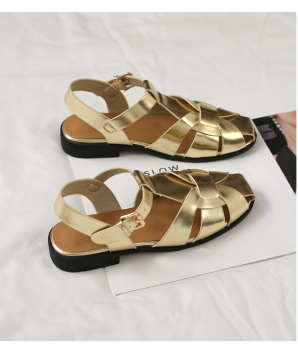 Baotou Woven Piggyback Strap Vintage Sandals New Style - Image 20
