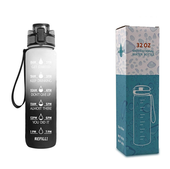 1L Tritan Water Bottle With Time Marker Bounce Cover Motivational Water Bottle Cycling Leakproof Cup For Sports Fitness Bottles - Image 56