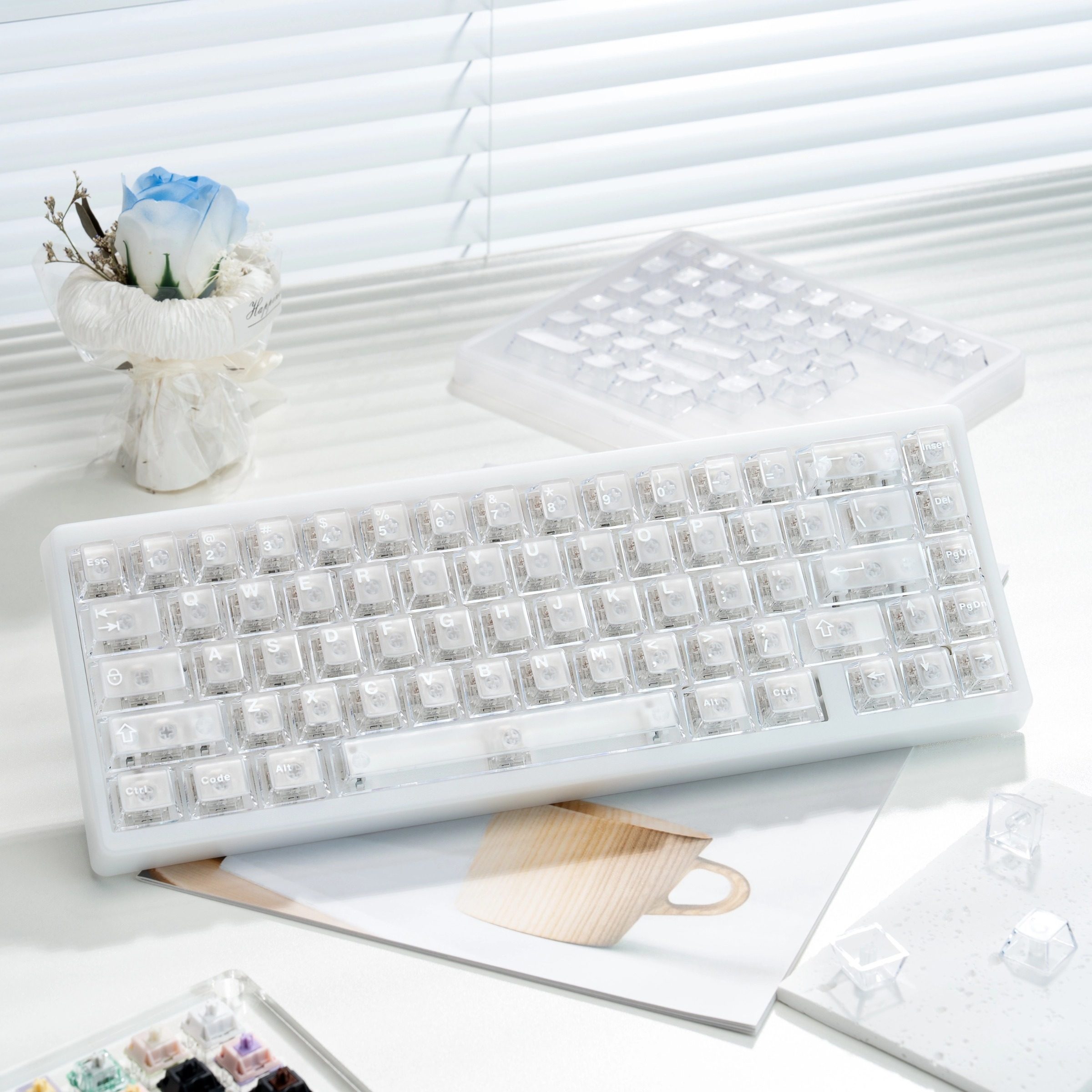 PC Frosted Translucent White Keycap With Light-transmitting Mechanical Magnetic Compatibility - Image 5