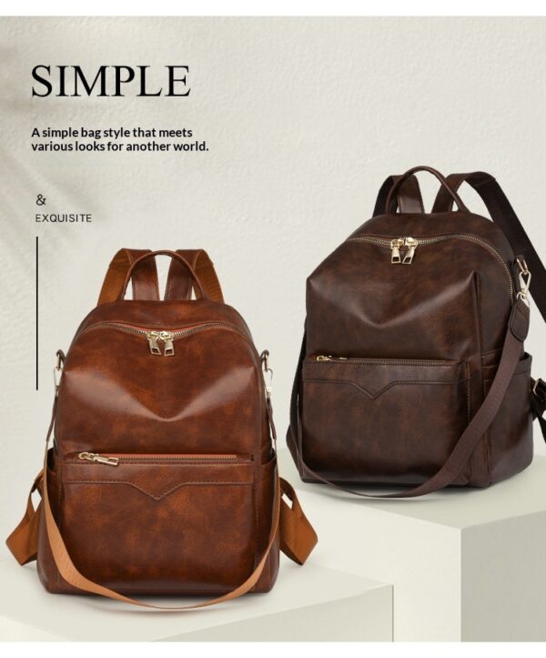 Korean-style Soft PU Large-Capacity Versatile SpringSummer New Arrival Womens Travel Backpack - Image 14