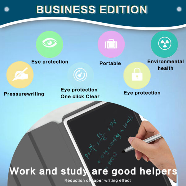 Eye-Friendly Blue-Light Free LCD Writing Tablet, Flip Case Stand Design, One-Clear Erase Portable Paperless Board For Kids Learning & Office Draft - Image 6