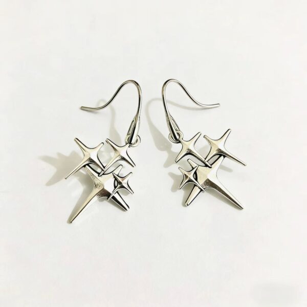 Unique Irregular Silver Copper Womens Instagram-Style High-End Earrings - Image 4
