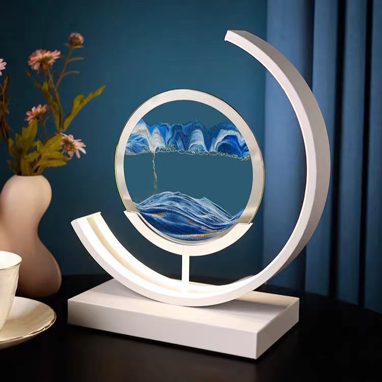 High-end Business Gifts Quicksand Painting 3D Living Room Decorations Lights Creative Lamp Led Lights - Image 1
