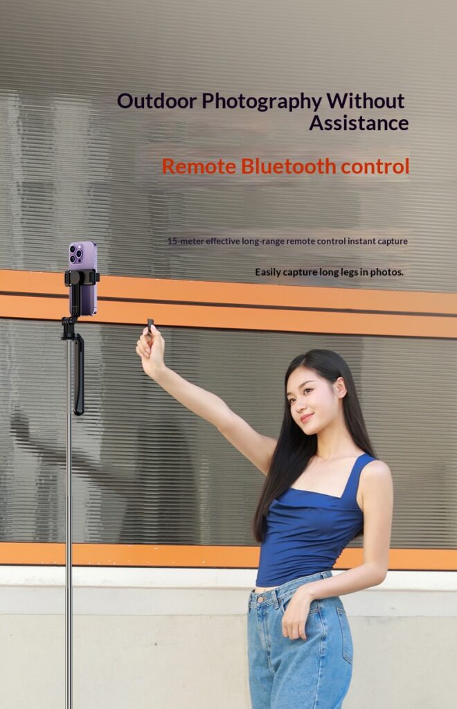Outdoor Bluetooth Tripod With An Ultra-long Extendable ArmRotating Remote Control And Built-in Image Stabilization