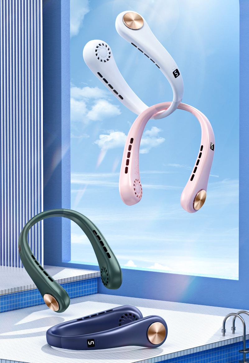 New Mini Neck Fan Portable Bladeless Hanging Neck Rechargeable Air Cooler Mini Summer Sports Fans - Image 18