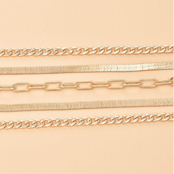 Europe And America Cross Border New Anklet Women's Fashion Multi-layer Metal Chain Anklet Set Combination Anklet - Image 3