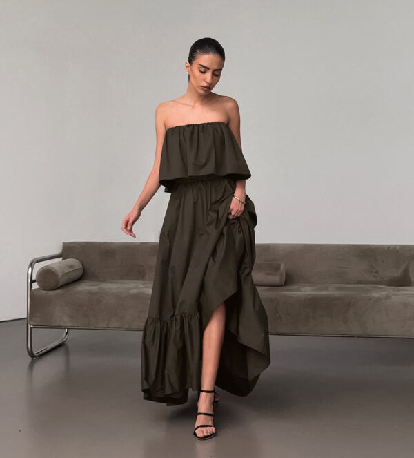 Fashionable Ruffled Strapless Dress - Image 7