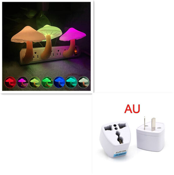 LED Night Light Mushroom Wall Socket Lamp EU US Plug Warm White Light-control Sensor Bedroom Light Home Decoration - Image 11