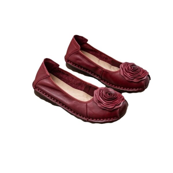 Women's Leather Low-cut Slip-on Pumps - Image 3