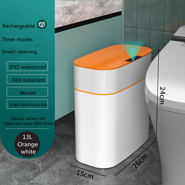 Smart Trash Can With Lid For Bedroom And Living Room Kitchen Storage Box Trash Can Induction Small Car Box Automatic Smart Dustbin Smart Trash Bin - Image 18