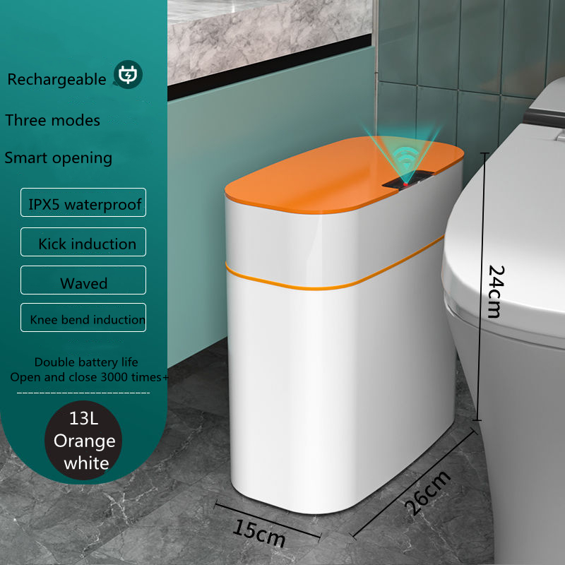 Smart Trash Can With Lid For Bedroom And Living Room Kitchen Storage Box Trash Can Induction Small Car Box Automatic Smart Dustbin Smart Trash Bin - Image 18