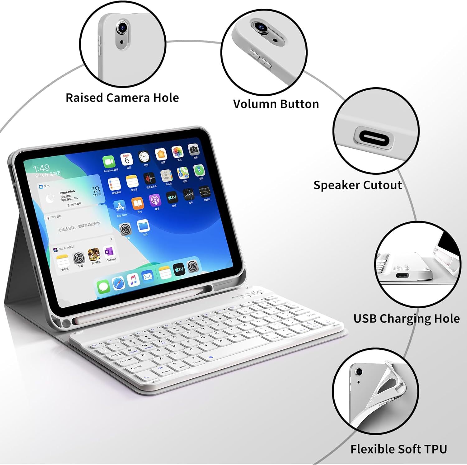 Compatible With IPad Keyboard Case - Image 13