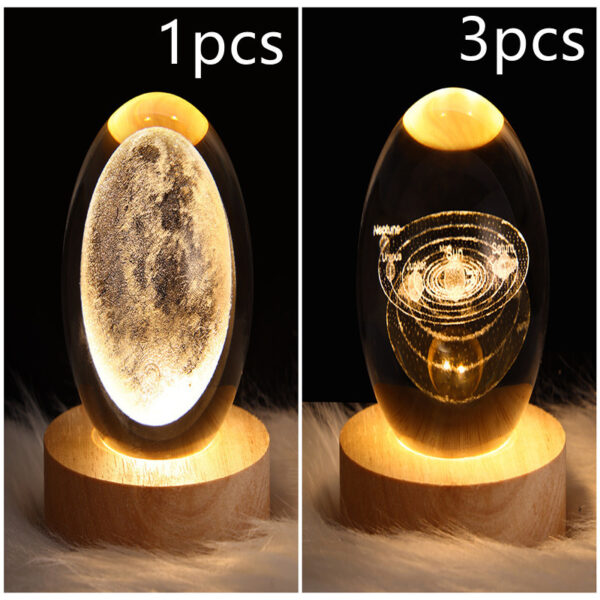 LED Night Light Galaxy Crystal Ball Table Lamp 3D Planet Moon Lamp Bedroom Home Decor For Kids Party Children Birthday Gifts - Image 52