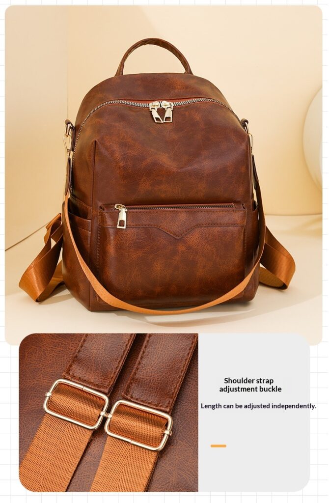 Korean-style Soft PU Large-Capacity Versatile SpringSummer New Arrival Womens Travel Backpack