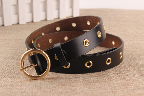 Classic Round Buckle No Hole Belt - Image 12