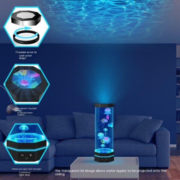 Jellyfish Lava Lamp 17 Colors Changing 15inch Jellyfish Lamp With Remote Control USB Plug-in Bubble Fish Lamp Kids Night Light Creative Projector Lamp Home Decor - Image 8