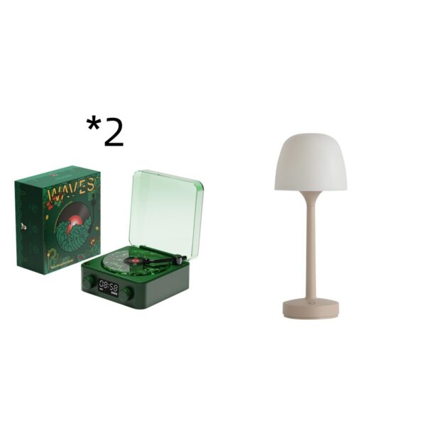 Retro Turntable Speaker Wireless Bluetooth-compatible 5.0 Vinyl Record Player Stereo Sound With White Noise RGB Projection Lamp Effect - Image 24