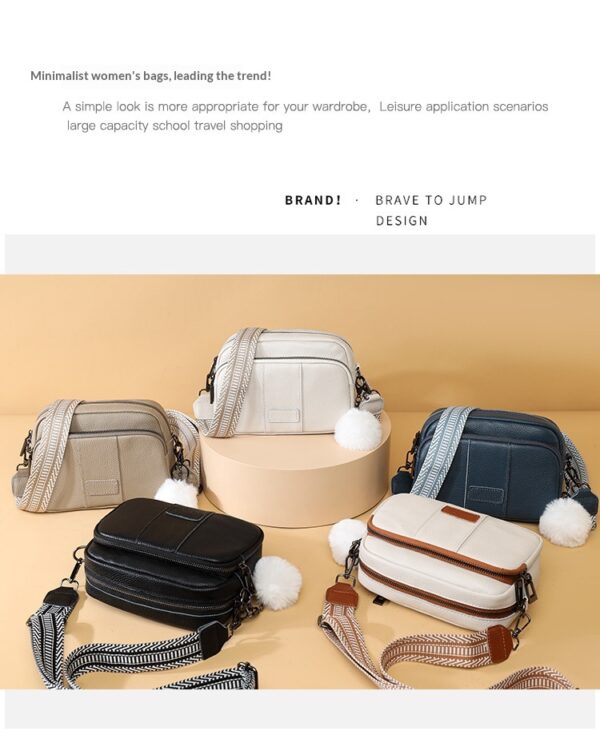 Genuine Leather Womens New Trendy Fashionable Versatile Single-shoulder Bag - Image 23