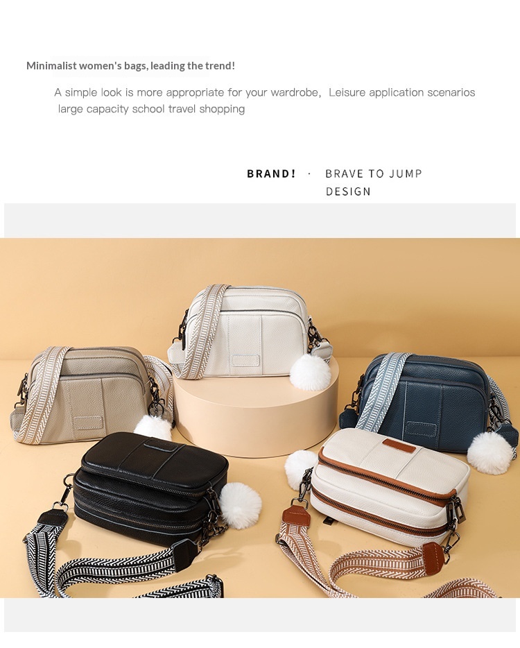 Genuine Leather Womens New Trendy Fashionable Versatile Single-shoulder Bag - Image 23
