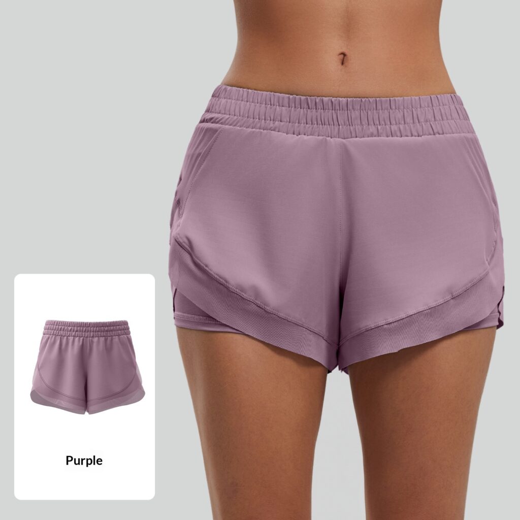 Workout Fitness Shorts, Seamless Bare-feel Yoga Shorts With Pockets